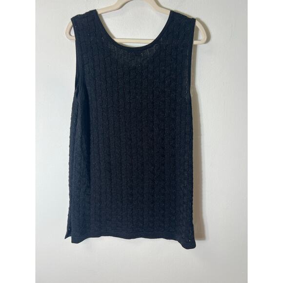 Mel & Lisa Black Metallic Knit Tank Sz XL - Picture 2 of 3